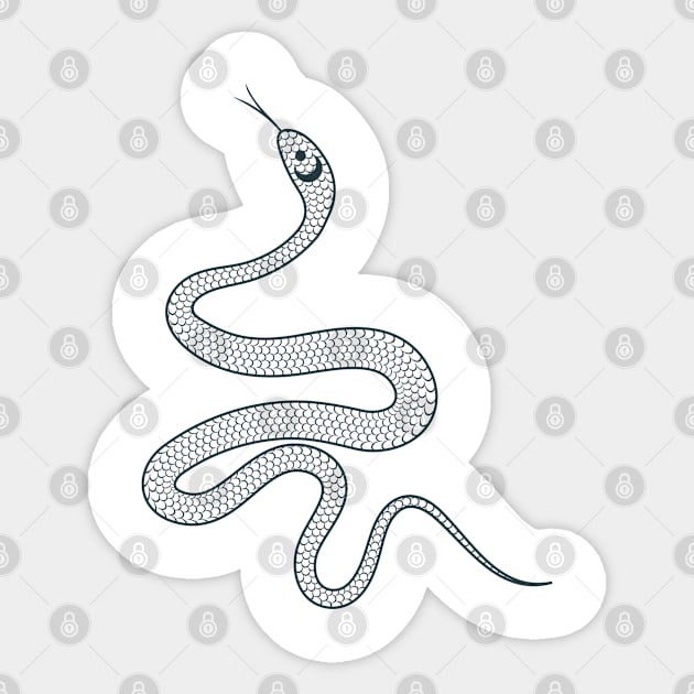 Hand Drawn Mystical Snake Sticker by Unestore